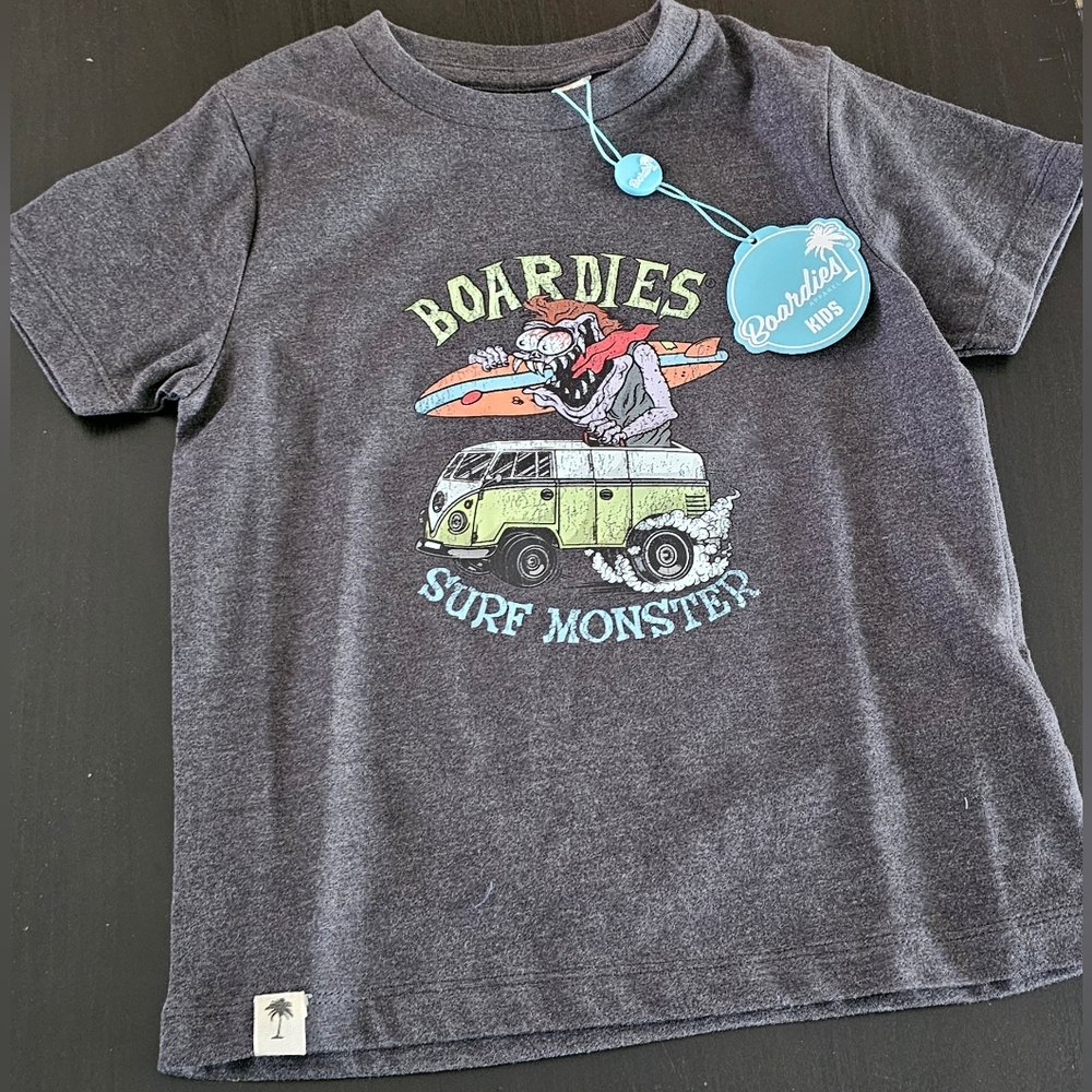 New Boardies Kids Surf Monster T-Shirt - Gray